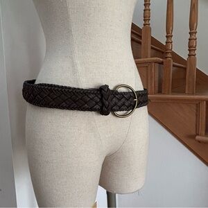 Braided Leather Dark Brown Belt